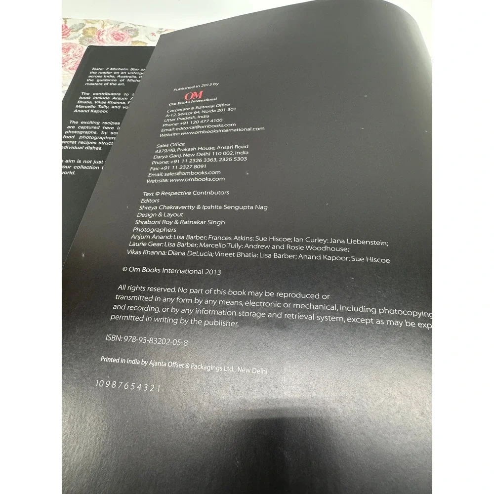 Taste 7 Michelin Star and Celebrity Chefs Anand Kapoor Hardcover Cookbook 2014